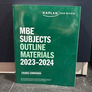 MBE SUBJECTS OUTLINE MATERIAL BAR REVIEW 23-24 Kaplan